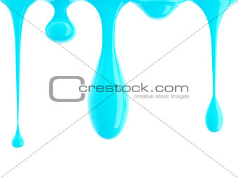 Bright blue smudges of water on a white background