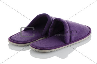 A pair of purple slippers