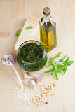 Pesto with ingredients