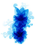 abstract blue floral smoke background