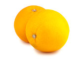 Pair of whole orange fruits