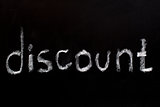 Word discount writtent on blackboard