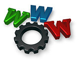 www letters and cogwheel