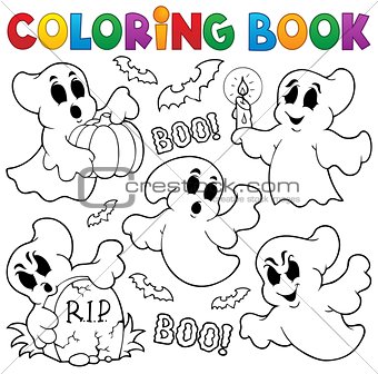 Coloring book ghost theme 1
