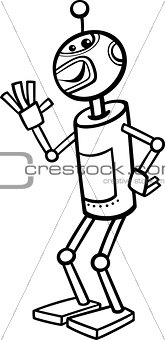 robot cartoon illustration for coloring