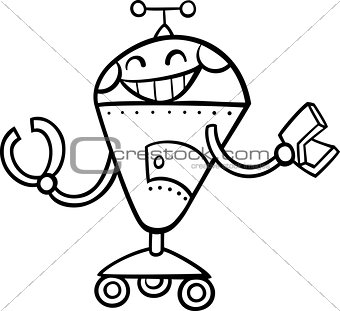 robot cartoon illustration for coloring