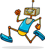 cartoon running robot illustration