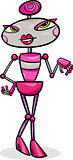 cartoon female robot illustration