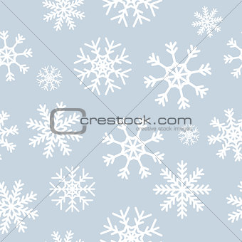 White snowflakes on gray background