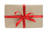 gift parcel box with ribbon bow