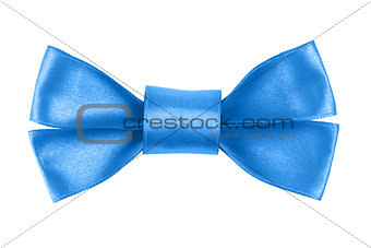 blue festive bow made from ribbon