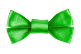 green festive bow made from ribbon