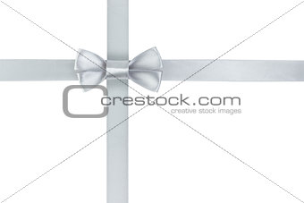 silver ribbon bow composition
