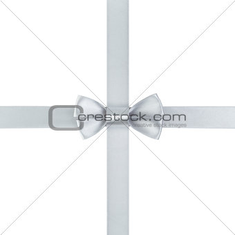 silver ribbon bow composition