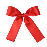 red festive tied bow made from ribbon