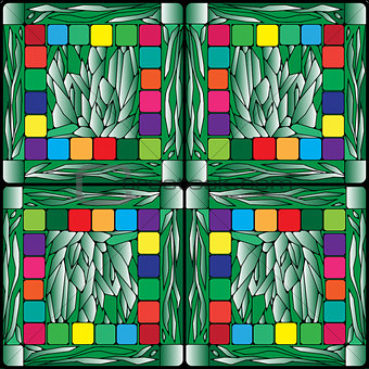 stained glass plants background