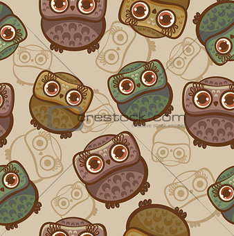 Cartoon pattern with owls.