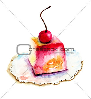 Cake with cherry