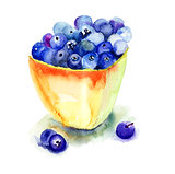 Fresh blueberries in plate