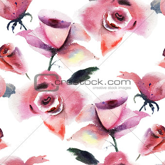 Seamless wallpaper with Roses flowers