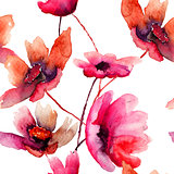 Watercolor illustration with beautiful flowers