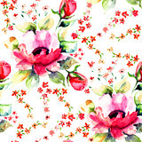 Roses flowers, seamless wallpapers