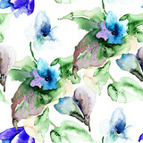 Watercolor illustration of Violet flowers
