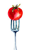 Tomato on the fork