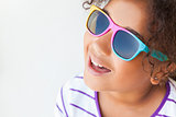 Mixed Race African American Girl Child Smiling Sunglasses