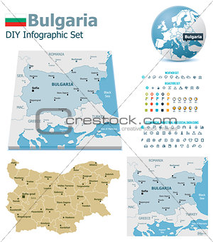 Bulgaria maps with markers