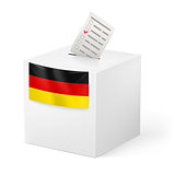 Ballot box with voicing paper. Germany.