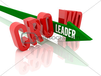 Arrow with word Leader breaks word Crowd.