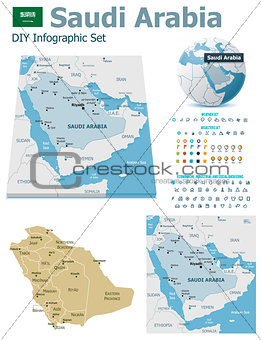 Saudi Arabia maps with markers