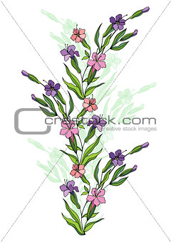 Abstract flowers branch