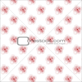 Seamless pattern with red spiral curls.