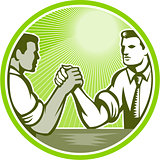 Businessman Office Worker Arm Wrestling