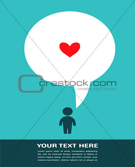 Love card with man with speech bubble