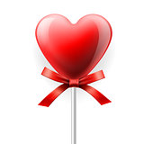 Heart-lollipop with bow, vector Eps10 illustration.