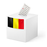Ballot box with voicing paper. Belgium.