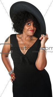 Cute Black Woman with Hat