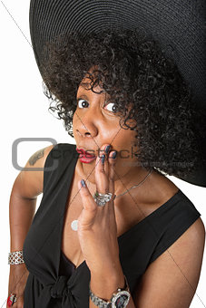 Cute Black Woman Whispering
