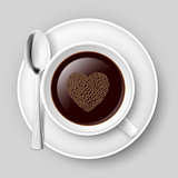 Cup of coffee with heart.