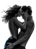 sexy stylish couple lovers topless lovers silhouette