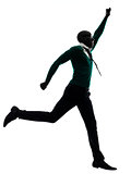 african black man running  happy silhouette