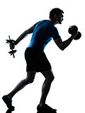 man exercising weight training workout fitness posture