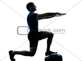 man exercising bosu workout fitness posture