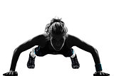 woman workout fitness push ups posture