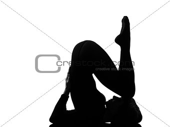 woman salamba sarvangasana Shoulder Stand yoga pose 