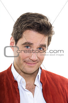 mature handsome man blue eyes smiling portrait 