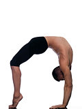 man sarvangasana setu bandha bridge pose yoga